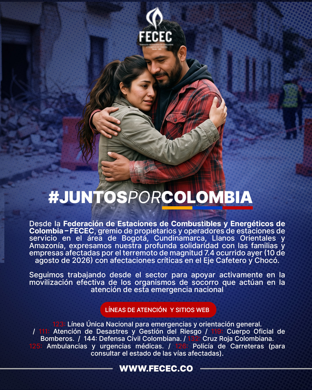 Hoy, el abrazo se lo damos a Colombia – Comunicado solidario FECEC