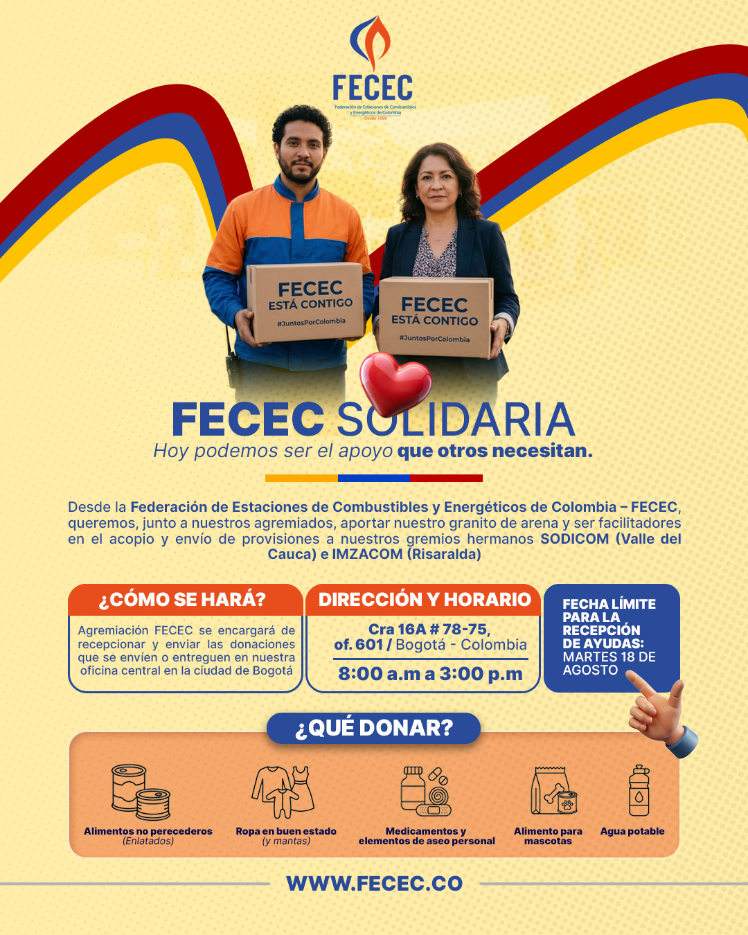 FECEC Solidaria. Juntos apoyamos al nuestro gremios hermanos.